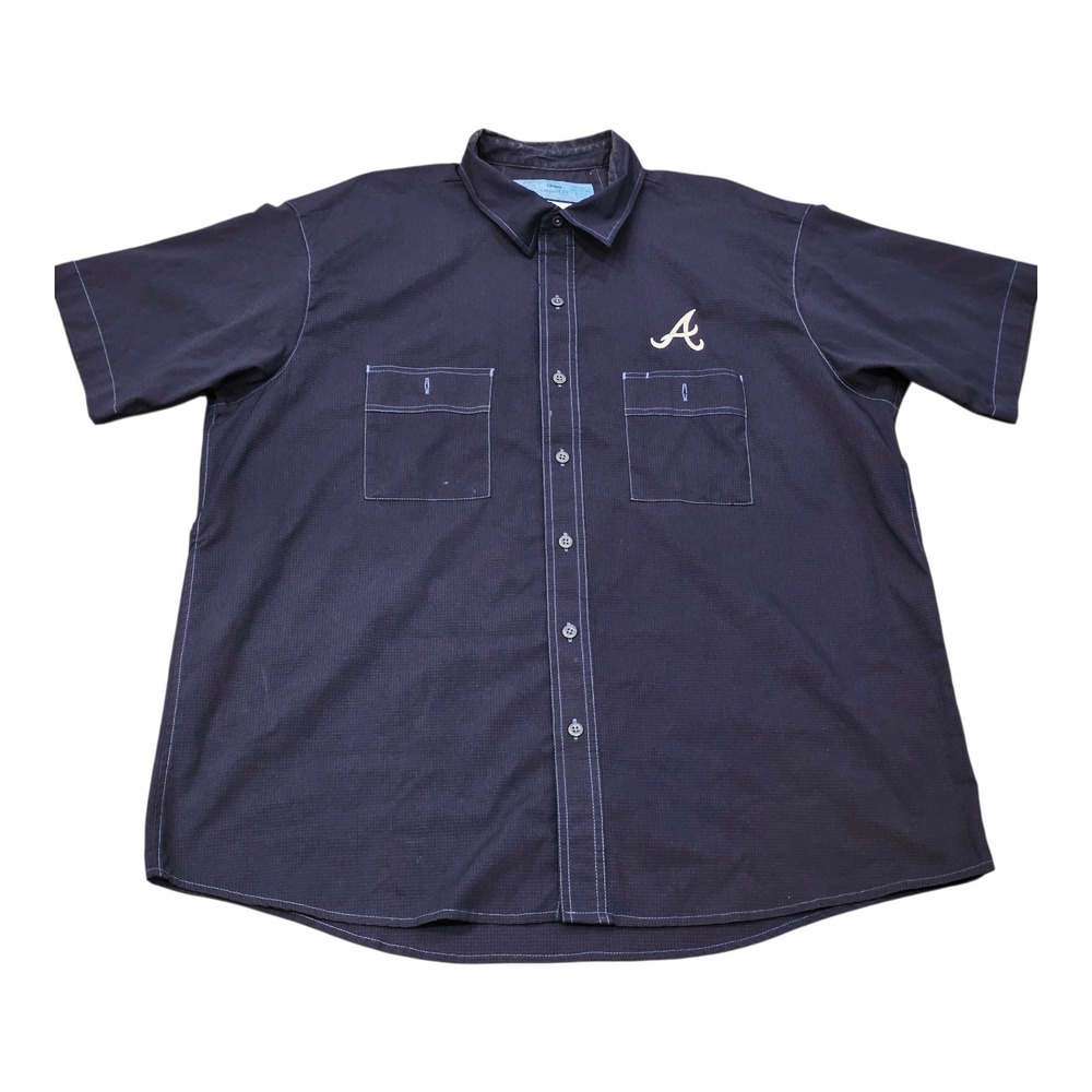 Atlanta Braves Cintas Employee Staff Uniform Work Shirt Navy Men's XL MLB